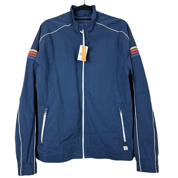 Marine Layer Men’s Zip Jacket Size M Retro Track Bomber Stranger Things 80s NWT - Picture 2 of 11